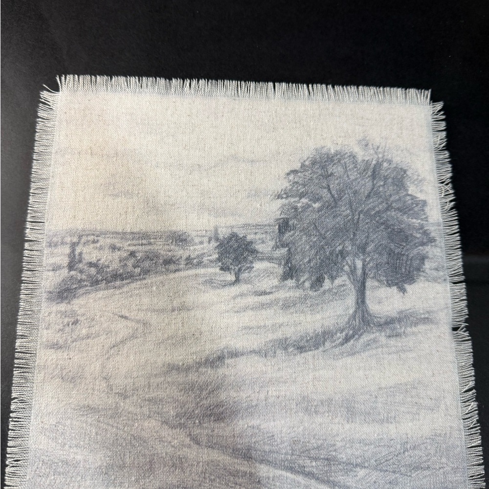 Hearth & Hand Square Fringed Landscape Art -Black Mat & Gold Frame 18x18 NWT - Picture 6 of 9